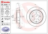 Remschijf BREMBO, Remschijftype: Massief, u.a. für Hyundai, KIA