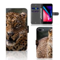 Apple iPhone 7 Plus | 8 Plus | Telefoonhoesje | Met pasjeshouder | Luipaard