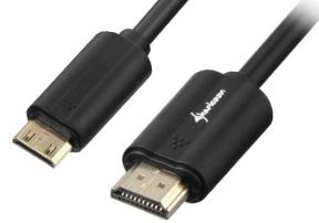 Sharkoon 2m, HDMI/Mini HDMI HDMI kabel HDMI Type A (Standaard) HDMI Type C (Mini) Zwart