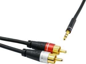 Oehlbach SL AUDIO CABLE 3.5 - 2xRCA 2,0 M Mini jack kabel Zwart