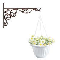Hangpot + Muurhaak Como - wit - D20 cm - kunststof - ijzer - tuinaccessoires