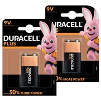 4x stuk Duracell V9 Plus batterij alkaline Lr61 9 V - thumbnail