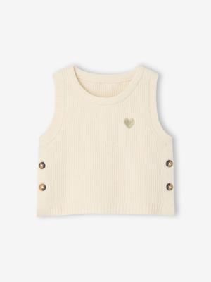 Mouwloze trui baby ecru