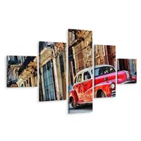 Schilderij - Oldtimer in Havana, Cuba, Premium Print