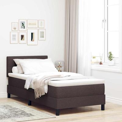 Boxspringbed met matras met matras Donkerbruin 90 x 190 cm Stof