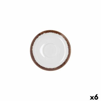 Schotel Bidasoa Orion Hydrozero Wit Keramisch Ø 14 cm Koffie (6 Stuks)