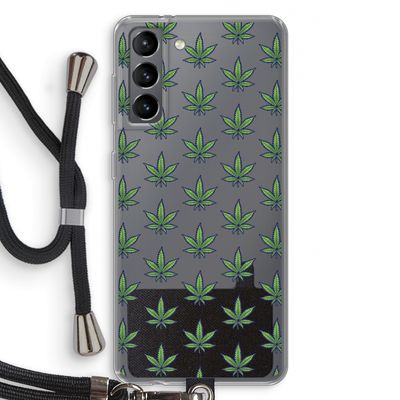 Weed: Samsung Galaxy S21 Transparant Hoesje met koord
