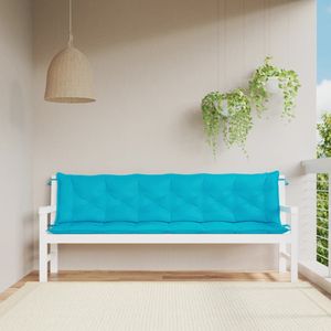 Tuinbankkussens 2 st 200x50x7 cm stof turquoise