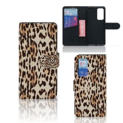 Huawei P40 | Telefoonhoesje | Met pasjeshouder | Leopard