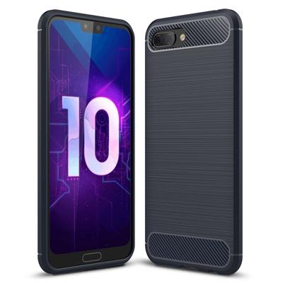 Geborsteld textuur Carbon Fiber schokbestendig TPU Case voor Huawei Honor 10 (marineblauw) Geborsteld textuur Carbon Fiber schokbestendig TPU Case voor Huawei Honor 10 (marineblauw)