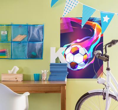 Regenboog voetbal poster 3D
