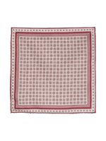 Brunello Cucinelli carré de poche réversible en soie à motif géométrique - Rouge