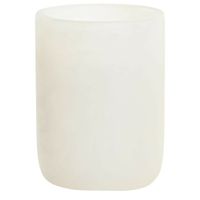 Badkamer tandenborstelhouder / drinkbeker - polyresin - marmer look wit - 10 cm - thumbnail