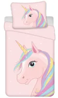Unicorn Dekbedovertrek roze- Eenpersoons - 140 x 200 cm - Katoen - thumbnail