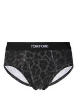 TOM FORD slip imprimé à taille à logo - Gris