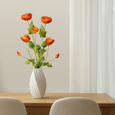 Kunst Klaproos tak 60 cm oranje