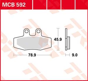 TRW Remblokken, en remschoenen voor de moto, MCB592 Allround organisch