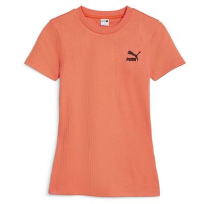Puma Classics geribbeld slim-fit T-shirt voor dames