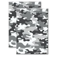 Set van 2x stuks camouflage/legerprint luxe schrift/notitieboek grijs gelinieerd A5 formaat - Notitieboek - thumbnail