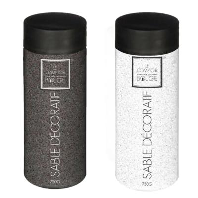 Atmosphera Decoratie zand - 2x potjes - wit en zwart - 750 gram - Zandkorrels - hobby vulmateriaal