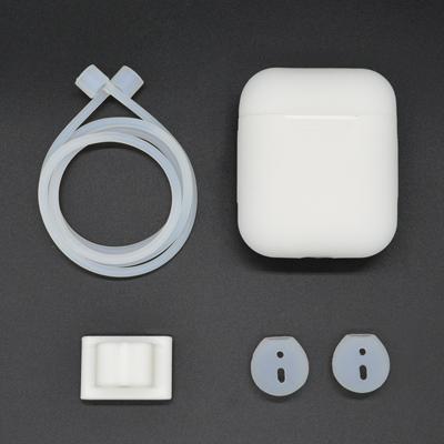 Anti-verloren touw + siliconen case + oortelefoon hang Buckle + oordopje cover Bluetooth draadloze koptelefoon Cover Case set voor Apple AirPods 1/2 (