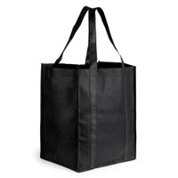 Boodschappen tas/shopper BIGGY - zwart - 38 x 33 x 25 cm - Stevige boodschappentassen/shopper bag