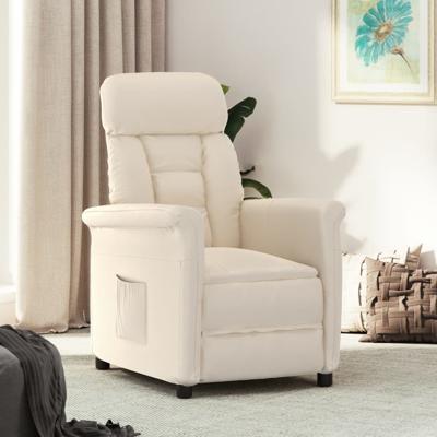 Fauteuil verstelbaar microvezelstof beige
