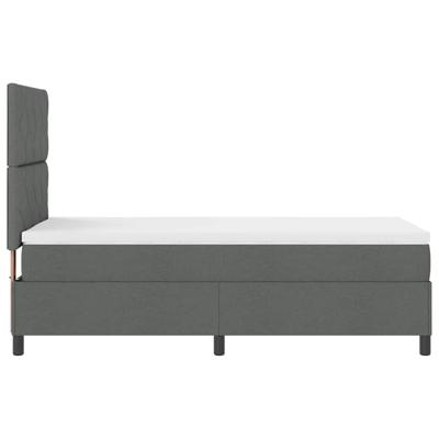 Boxspring Bed met Matras Donkergrijs 100x200 cm Stof
