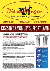 BUDGET PREMIUM DOGFOOD DIGESTIVE & MOBILITY SUPPORT LAMB 12,5 KG