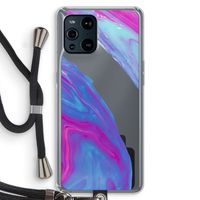 Zweverige regenboog: Oppo Find X3 Transparant Hoesje met koord
