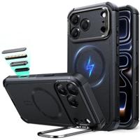 iPhone 17 Pro Cyber Tough Magnetic Case (Camera Control, Stash Stand) - Black