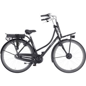 AMIGO Elektrische Transportfiets E-Strong T1 28 Inch 51 cm Dames 3V Terugtraprem Matzwart/Zwart