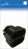 Randaarde stekkeradapter 2 x euro zwart - 6675890