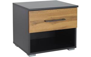 Goossens Basic Nachtkastje Bastion, 47 cm breed 1 x lade en 1x open vak, 43 cm hoog