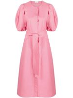 P.A.R.O.S.H. robe mi-longue à taille ceinturée - Rose