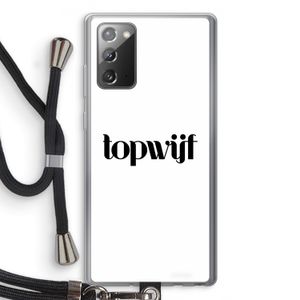 Topwijf Wit: Samsung Galaxy Note 20 / Note 20 5G Transparant Hoesje met koord