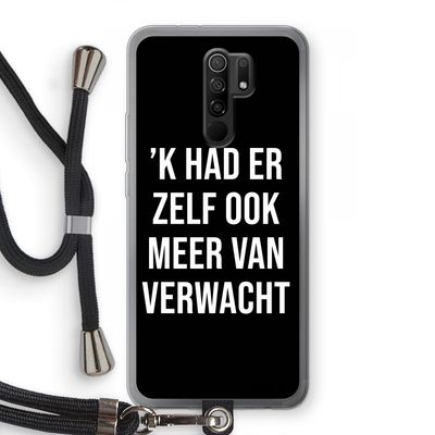 Meer verwacht - Zwart: Xiaomi Redmi 9 Transparant Hoesje met koord