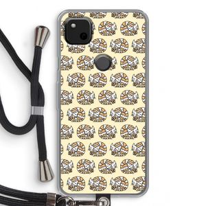 Slapende poes: Pixel 4a Transparant Hoesje met koord