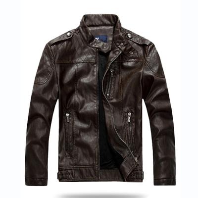 Mannen plus Velvet motorfiets jas jas (kleur: koffie maat: 4XL)