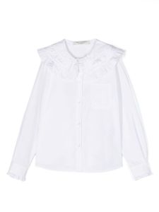 Philosophy Di Lorenzo Serafini Kids chemise en coton à col volanté - Blanc