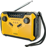 Schwaiger Outdoorradio VHF (FM), AM, FM Handslinger, Zonnepaneel, Spatwaterbestendig, Stofvast, Zaklamp Geel, Zwart