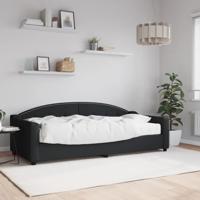 Slaapbank met matras 90x200 cm stof zwart