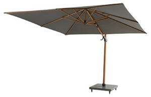 Siesta premium zweefparasol 300x300 antraciet en houtlook frame - 4SO