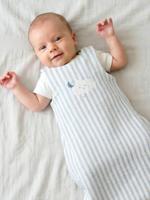 Zomers trappelzak van katoengaas IN DE WOLKEN blauw, gestreept