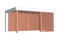Buitenverblijf Verona 510x335 cm - Plat dak model rechts - Combinatie 1- Plat dak- Onbehandeld lariks Douglas hout- Trendhout