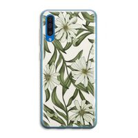 Wit bloemenpatroon: Samsung Galaxy A50 Transparant Hoesje