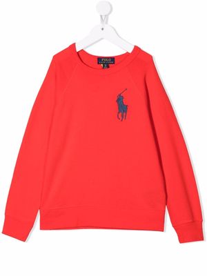 POLO RALPH LAUREN KIDS sweat à patch logo - Rouge