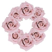 Chaks Decoratie rozen set - kunststof - 16x stuks - roze - 9,5 x 5,5 cm - bruiloft decoratie