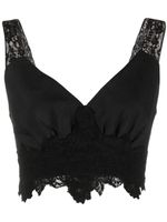 Rabanne haut crop en dentelle - Noir