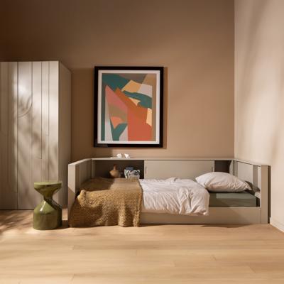 WOOOD Bedbank 'Carter' Grenenhout, 90 x 200cm, kleur Dust